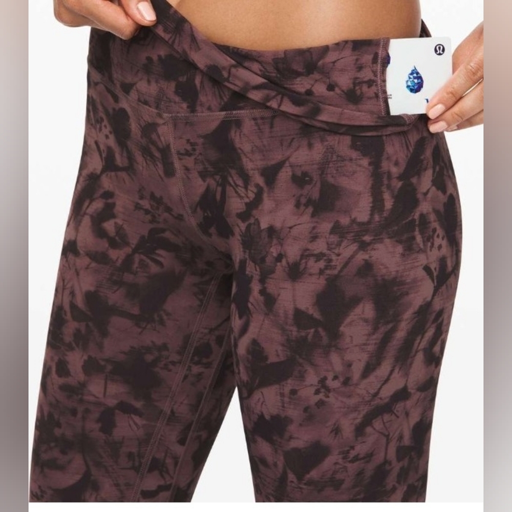 Lululemon Align Pant II 25"Mini Dusk Floral Antique Bark Black - Picture 4 of 4